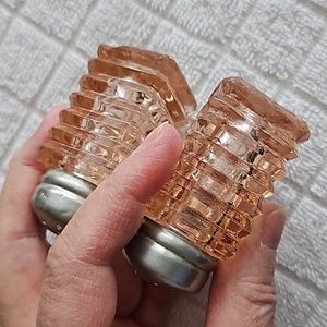 Anchor-Hocking Pink Manhattan Salt and Pepper Shakers
